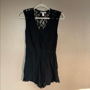 Black Lace Romper